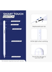 Stylus Pen for iPad - Apple Pencil 1 Year Warranty with Palm Rejection Tilt Sensitive and Fast Charger - Magnetic Attachment Long Battery Life - Compatible with iPad Screen 2018 and above