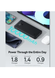 Portable Charger, 15W Power Bank Fast Charging, 10000mAh Slim Battery Pack Charger Portable with USB C In &amp; Out for iPhone 15 14 13 12 11 Samsung S24 S23 S22 Google LG iPad and More- Black