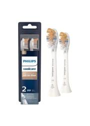 فيليبس آي 3 بريميوم سونيك الكل في واحد HX9092 رؤوس بديلة لفرشاة الأسنان بقياس موحد 2 قطع - أبيض