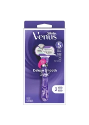 Gillette Venus Deluxe Smooth Swirl Razor With Razor Blade Purple 3 Blades