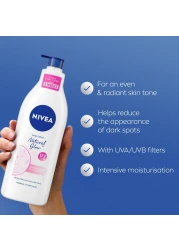 نيفيا إيفن تون لوشن الجسم بمركب التوهج الطبيعي وفيتامين C للحماية من الأشعة فوق البنفسجية لجميع أنواع البشرة، برطمان 400 ملل