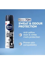 بخاخ بلاك آند وايت إنفيزيبل مضاد للتعرق للرجال من نيڤيا، أوريجينال، ٧٢ ساعة من الحماية الفعّالة ، ١٥٠ مل