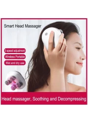 Electric Head Massagers Cordless Hair Scalp Massager with Kneading 6 Massage Nodes Handheld Scratcher for Deep Clean Hair Growth Head Relaxing Scalp Massage Tools