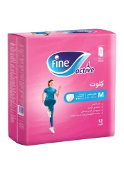Fine Active Female Postpartum Diapers Medium Size Pack Of 12 Pull-Ups