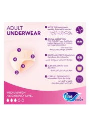 فاين أكتيف حفاضات للنساء بعد الولادة مقاس كبير، حزمة من 12 حفاضة قابلة للسحب