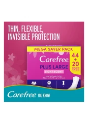 Carefree Plus Large Pantyliners Megapack White 64 Liners