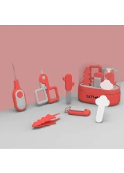Eazy Kids 6 in 1 Baby Nail Care Set w / Nail Clipper, Scissor, Nail Filers, Ear Cleaning Spoon and Tweezer - Manicure and Pedicure Kit for Newborns, Infants, Children - Red