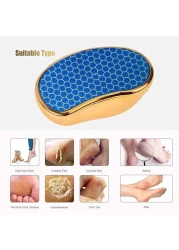 Glass Foot File Callus Remover - Nano Crystal Feet Scrubber for Cracked Heels &amp; Dead Skin - Portable Pedicure Tool for Travel, Smooth Feet in Minutes