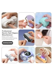 Magnetic Suction Electric Nail Clipper - USB Rechargeable Automatic Nail Cutter with LED Light &amp; Nail Chip Storage Box, Safe &amp; Portable Trimmer for Adults, Kids