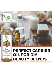 NBL Natural Almond Oil (Large 16 oz) Sweet Almond Oil for Skin or Almond Oil for Hair, the Perfect Natural Body Oil for Women, Great as Unscented Massage Oil, 473 ML
