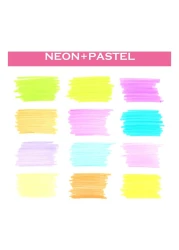 وايتك أقلام تحديد قابلة للسحب متنوعة 12 قطعة