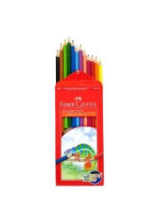 Faber Castell Colour Pencils 12 PCS with Wax Crayons 12 PCS and Fibre-Tip Colour Markers 12 PCS and 120 GSM Drawing Book