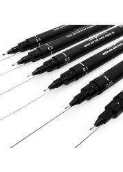 Uni-ball Pin Fineliner Drawing Pen Black 6 PCS