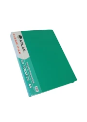 Atlas A4 Clear Book File with 60 Pockets Green