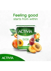 أكتيفيا زبادي مخفوق كامل الدسم بالخوخ والمشمش 120 غرام حزمة من 8