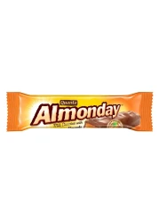 Quanta Almonday, Milk Chocolate with Roasted Californian Almonds in Whipped Nougat and Caramel, 28g Pack of 12