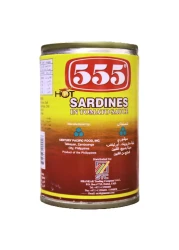 555 Hot Sardines in Tomato Sauce,155g