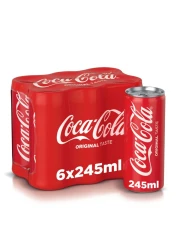 كوكا كولا مشروب غازي خالي من السعرات الحرارية 245 ملل، حزمة من 6 قطع