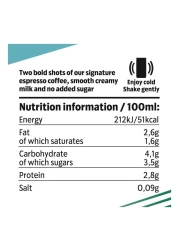 Starbucks No Added Sugar Doubleshot Espresso Arabica Coffee Drink, 200ml Pack of 4