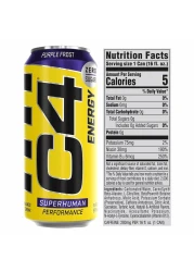 Cellucor C4 Superhuman Performance Zero Sugar Energy Drink Purple Frost 473ml