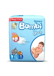 Sanita Bambi Baby Diapers Mega Pack Size 3, Medium, 6-11 KG, 92 Count