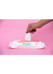 بوربورن مناديل مبللة عضوية بخلاصة الجريب فروت 60 منديل مبلل نقي.