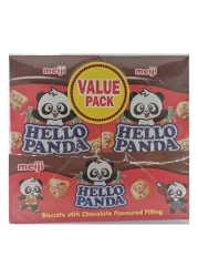 Meiji Hello Panda Biscuits With Chocolate Flavoured Filling 25g Value Pack of 10