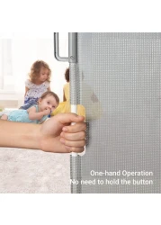 بوابة شبكية قابلة للسحب آمنة للأطفال - رمادي