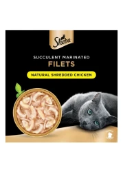 شيبا فيليه طعام رطب للقطط من بنكهة الدجاج المبشور الطبيعي في المرق، 60 غرام