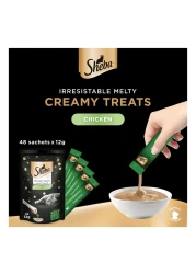 Sheba Cat Food Melty Chicken Flavor Creamy Treats, 12g Pouches (Pack of 48)