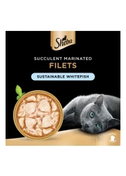 شيبا فيليه طعام رطب للقطط من بنكهة سمك أبيض مستدامة في المرق، 60 غرام