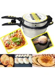 فرن صانع الخبز العربي مع عناصر تسخين إيطالية، سعة 5.5 لتر، 28 سم، فرن كهربائي صغير للخبز المسطح - خبز البيتا والروتي والبيتزا الصغيرة والمزيد