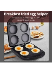Fried Egg Cooker &amp; Pancake Maker 4 Slot Non-Stick Electric Breakfast Griddle, Easy-Clean Pan for Pancakes, Eggsand More