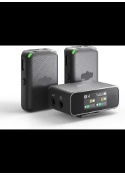 Wireless Lavalier Microphone, 250m (820 ft.) Range, 15-Hour Battery, Noise Cancellation, Wireless Microphone for PC, iPhone, Andriod, Record Interview, Vlogs