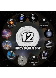 FIPKA Star Projector night light,12 in 1 Planetarium Star Projector Realistic Starry Sky Night Light,360 &deg;Rotation,Timing,Mute Design,Projection Effect for Bedroom