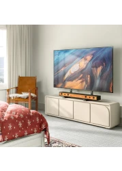 Rfiver Table Top TV Stand with Height Adjustable TV Legs for Most 37 to 86 Inch Flat or Curved TVs, Load Capacity 150 lbs, VESA 800x600mm, Black