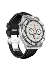 سويس ميليتاري دوم 3 ساعة ذكية بنظام تحديد المواقع العالمي (GPS) باللون الأسود وسماعات فيكتور 4 اللاسلكية داخل الأذن بتقنية البلوتوث باللون الأسود مع أحزمة بديلة