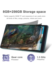 CM835 256GB BUILT IN RAM 8 Smart Tablet Android 8-Inch IPS Screen 5G LTE Single SIM WiFi,CM835 Kids Tab Zoom Supported Tablet PC with Pre-installed Tempered Glass and Flip Case Cover (GREEN)