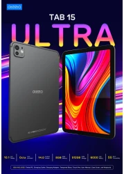 OTEETO TAB 15 ULTRA / 10.1 Inch / Android 14 / 5G Dual SIM / Octa Core 2.0GHz / Included Flip Cover, Keyboard &amp; Touch Pen/ 8GB RAM + 512 GB ROM / 6000 mAh / 8MP + 13 MP Camera (Black)