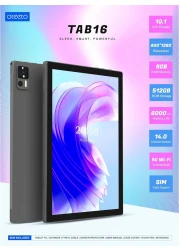 OTEETO TAB 16 tablet/10.1 Inch IPS LCD/Octa Core 2.0GHz/Android 14/4G Connectivity/6000 mAh battery/12GB + 512 GB/8 mp front + 13 Mp Rear Camera/Keyboard/Touch pen