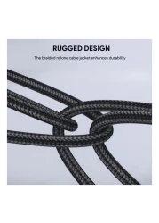 Aukey Circlet CC Nylon Braided USB-C To USB-C Data Sync And Charging Cable Black 1m 60W
