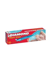 Diamond Freezer Zipper Large Clear 15 Bags