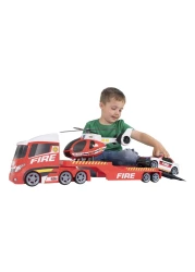 HTi Teamsterz Light and Sound Fire Truck Helicopter Emergency Transporter Small