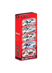 Power Joy Vroom Vroom Diecast Police Car Multicolour Pack of 5