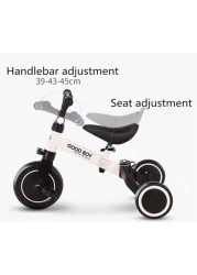 دراجة توازن بلاستيكية للأطفال 3 في 1 ودراجة ثلاثية العجلات - دراجة ثلاثية العجلات قابلة للتعديل للأطفال الصغار من سن 1 إلى 4 سنوات، آمنة ومتينة وممتعة، تعلم التوازن والركوب والاستكشاف