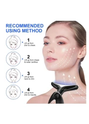 Anti Wrinkles Face Massager for Facial and Neck, Face Sculpting Tool Vibration Massager Device with 3 Color Modes for Skin Care,Firm,Smooth and Tightens Sagging Skin