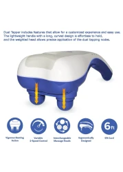 Sprintee Dual Head Massager, Powerful Handheld Neck Back Massager Deep Tissue Percussion Massage for Shoulder, Leg, Foot, Muscles, Electric Double Head Full Body Massagers