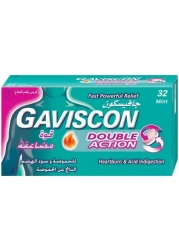 Gaviscon Double Action Heartburn And Acid Indigestion 32 Tablets