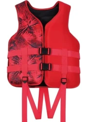 Life Jacket Safety Vests Water Suit Kayak Boating Swimming Surfing Drifting Gear, Size Large, 60 to 75 Kg. - Red