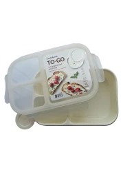 لوك آند لوك تو جو صندوق غداء ، 3 أقسام، أبيض، 980 مل